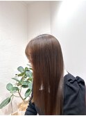 髪質改善アッシュナチュラル大人ブラウン透明感フェミニンロング