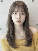 髪質改善レイヤーカットアッシュベージュ　【縮毛矯正恵比寿】