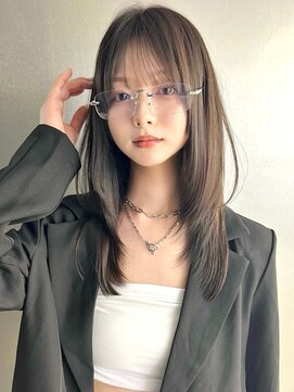 サンド クリア 横浜本店(sand clear) レイヤーカット×マロンベージュ