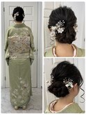 結婚式×訪問着ヘアセット