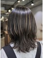 ヘアーナセル(HAIR NACER) 地毛×ハイライトで立体感があるミディアムレイヤー