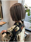 立体感切りっぱなしボブ『倉敷美容室』『ナブラ』
