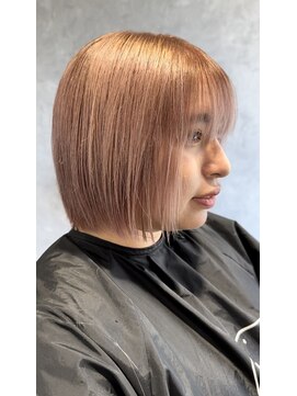 フィーネ 横浜(Fi -Ne) 切りっぱなしボブ×ピンクベージュ