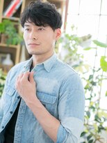 カバーヘア ブリス 戸田公園西口店(COVER HAIR bliss)&nbsp;ニュアンスパーマ黒髪ソフトツーブロックc4戸田公園20代30代40代