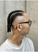 コーンロウ4本