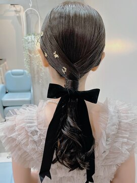 コロン(coron) ヘアセット　金箔　タイトアレンジ