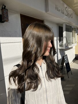 ヘアラボ シロ(Hair lab.Shiro) 話題のブリーチ無しダブルカラー*オリーブグレージュカラー