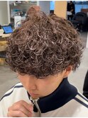 渋谷メンズプードルパーマハードスパイラルパーマ波巻きパーマ
