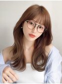 イメチェンロングレイヤー顔周りレイヤー後れ毛小顔カット美髪