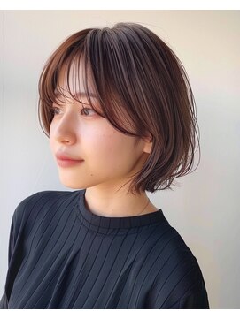 ゴカンムード(Gokan mood) ハイライトバレイヤージュダブルカラーショートカット30代40代