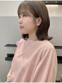 大人可愛い垢抜けボブ*くびれボブ*オリーブカラー*顔周りカット