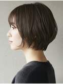 ニュアンスパーマショート/アッシュグレー