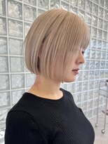 サンクマーケット 渋谷(cinq MARKET) 渋谷ブリーチカラータッセルボブ顔周りレイヤー切りっぱなしボブ