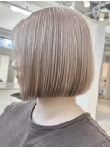 ミルクティーベージュ/ベージュ/大人ボブ/似合わせカット