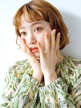 丸みボブカット×まろやかキャメルブラウン