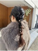 お呼ばれ編みおろしヘア