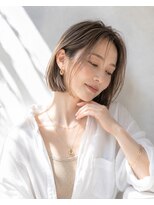 アッシュ 学芸大学店(Ash)&nbsp;ショートボブ/ハイライト/大人女性/アッシュベージュ/脱白髪染め