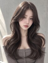 ユーフォリア 渋谷グランデ(Euphoria SHIBUYA GRANDE)&nbsp;ダークブラウンセンターパートゆる巻き波ウェーブロング