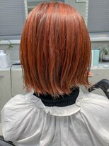 テトヘアー(teto hair)&nbsp;ボブ、外ハネ、オレンジ、ベージュ