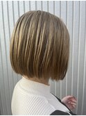 ハイトーンボブ×ミルクティーブロンド