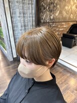 ヘアー クリエイト カルバリ(HAIR CREATE Calbari) 丸みショート×セピアグレージュ