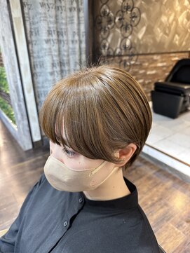 ヘアー クリエイト カルバリ(HAIR CREATE Calbari) 丸みショート×セピアグレージュ