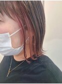 ピンクベージュインナーカラー
