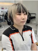 切りっぱなしボブ/ブルーブラック/ミニボブ/似合わせカット