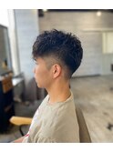MEN'SHAIRアッシュブラックベリーショート刈り上げ