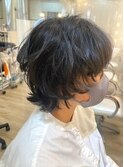 前髪ありニュアンスパーマ/ボブルフネビージュ/くせ毛風パーマ