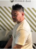 イケオジのアップスタイル毛流れオールバック#1