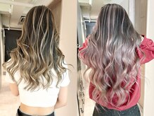 ロングスタイル×シャドウルーツ|根本が気になりにくい|コントラストがハッキリしている