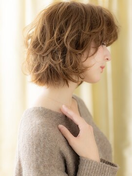 カバーヘア ブリス 上尾西口店(COVER HAIR bliss) 無造作ふわふわフェザーバングボブパーマTc3上尾20代30代40代