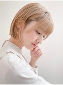 ★前下がりハンサムショートボブパーマ30代40代50代白髪ぼかし