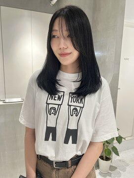 テクネ 天神大名(techne) 天神大名今泉くびれレイヤーウルフ顔まわりカット韓国風巻き髪