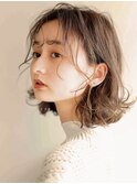 シースルーバング/外ハネ/ワンカール/透け感カラー/