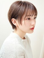 モッズヘア 上尾西口店(mod's hair)&nbsp;小顔ショートボブレイヤー×透明感カラーココアブラウンp上尾