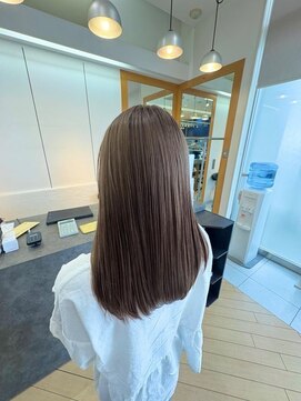 ユニ バイ マグ 長野店(Uni.by Mag) 大人可愛いブリーチなし透明感カラーミルクティーグレージュ