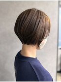 レイヤーカットミルクティーベージュブリーチなしダブルカラー