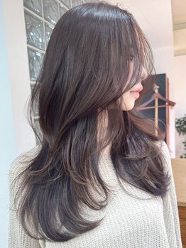 ネイロ バイ ジルブラン 葛西(NeiRo by JIL BLAN)の写真/結ぶだけでも決まる！小顔に魅せる骨格補正レイヤーカットで、伸ばしかけヘアもお洒落に♪
