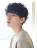 大人のカジュアルパーマ<ツーブロックセミウェット>