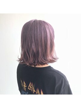 ヘアメイク オブジェ(hair make objet) ハイトーンパープル ボブ