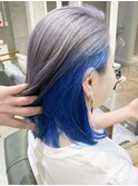人気のインナーカラー☆アッシュグレージュにブルーカラーバター