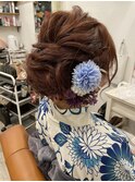 浴衣ヘア×ルーズアップ