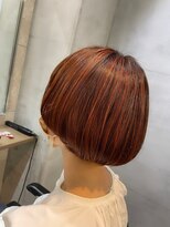 ジーナ 銀座(Zina)&nbsp;【Zina銀座】ミニボブ×オレンジ×ハイライトカラー