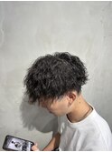 波巻パーマ×刈り上げマッシュ