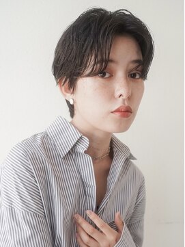 ガーランドツー(Garland 2F) 毛流れハンサムショート暗髪アッシュグレージュクビレイヤー