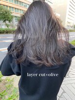 グロウウィング(GROWING) long layer × olive greige
