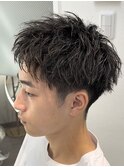 爽やかツーブロックショート×アップバング×短髪ショート