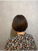 大人の丸みショートボブ 落ち着いた秋の艶カラー 30代40代50代#1